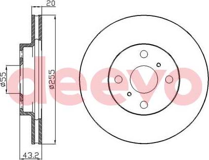 DEEVO BD13580 - Brake Disc autospares.lv