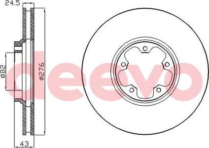 DEEVO BD13080 - Brake Disc autospares.lv