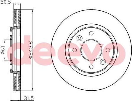 DEEVO BD13800 - Brake Disc autospares.lv