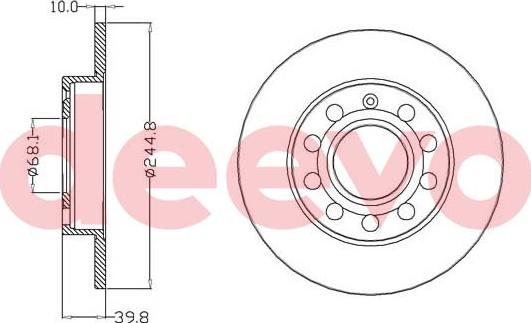 DEEVO BD13820 - Brake Disc autospares.lv