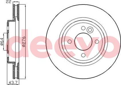 DEEVO BD13320 - Brake Disc autospares.lv