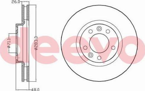 DEEVO BD13240 - Brake Disc autospares.lv