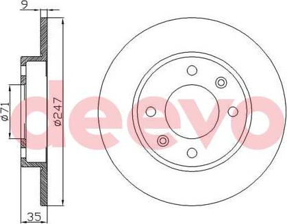 DEEVO BD13220 - Brake Disc autospares.lv