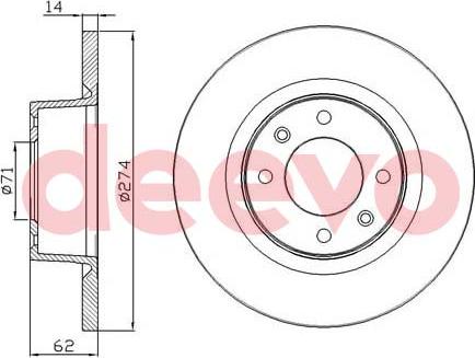 DEEVO BD13760 - Brake Disc autospares.lv