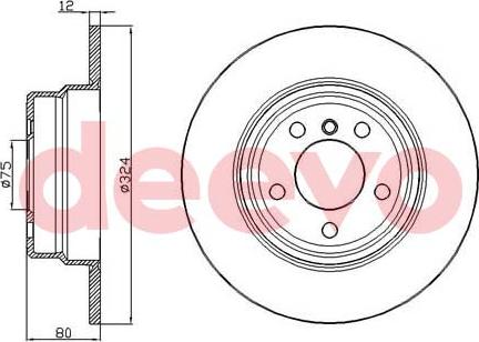 DEEVO BD12660 - Brake Disc autospares.lv