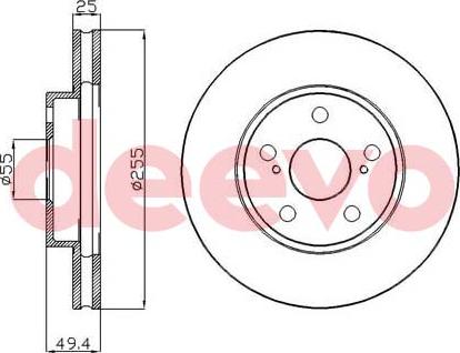 DEEVO BD12060 - Brake Disc autospares.lv