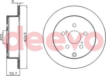 DEEVO BD12800 - Brake Disc autospares.lv