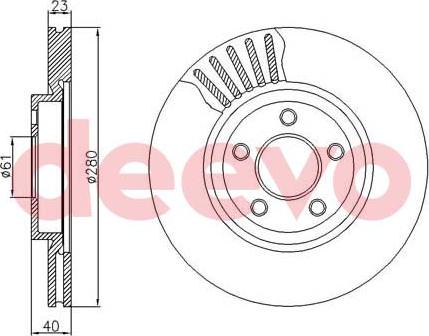 DEEVO BD12880 - Brake Disc autospares.lv