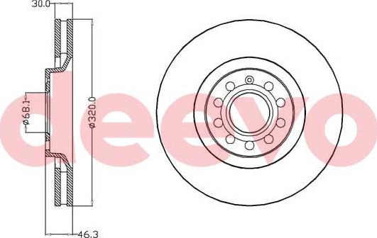 DEEVO BD12820 - Brake Disc autospares.lv