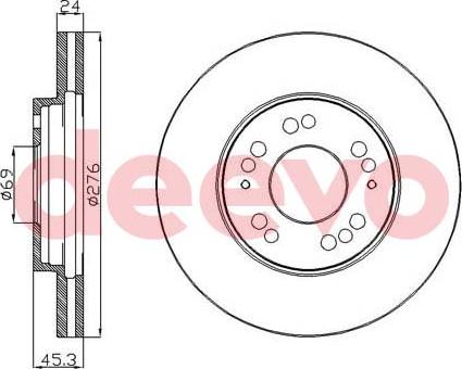 DEEVO BD12240 - Brake Disc autospares.lv