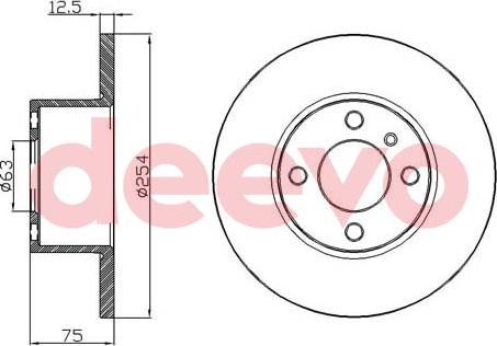 DEEVO BD12260 - Brake Disc autospares.lv