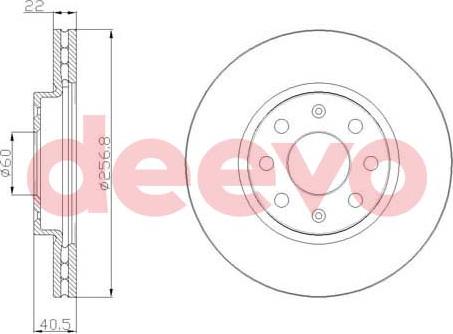 DEEVO BD17960 - Brake Disc autospares.lv