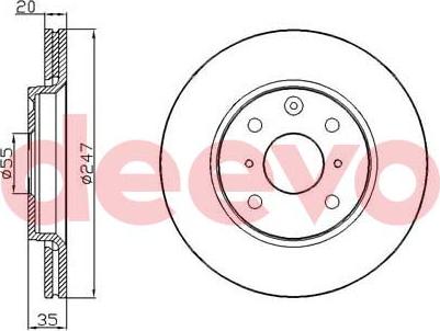 DEEVO BD17900 - Brake Disc autospares.lv