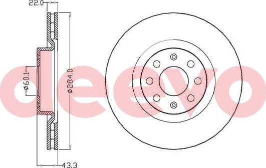 DEEVO BD17980 - Brake Disc autospares.lv