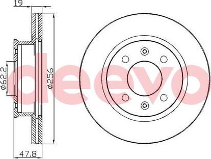 DEEVO BD17480 - Brake Disc autospares.lv