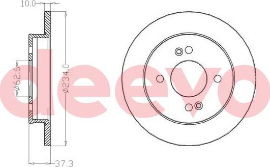 DEEVO BD17580 - Brake Disc autospares.lv