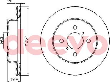 DEEVO BD17680 - Brake Disc autospares.lv