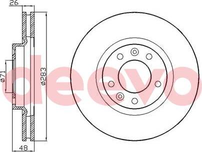 DEEVO BD17080 - Brake Disc autospares.lv