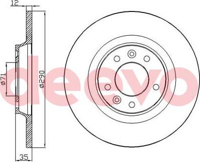 DEEVO BD17100 - Brake Disc autospares.lv