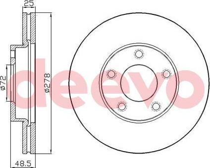 DEEVO BD17220 - Brake Disc autospares.lv