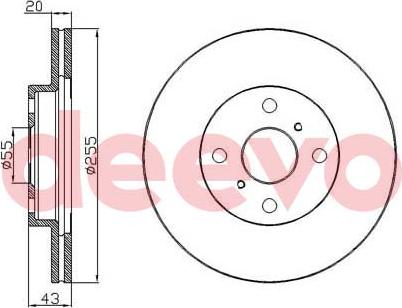 DEEVO BD34940 - Brake Disc autospares.lv