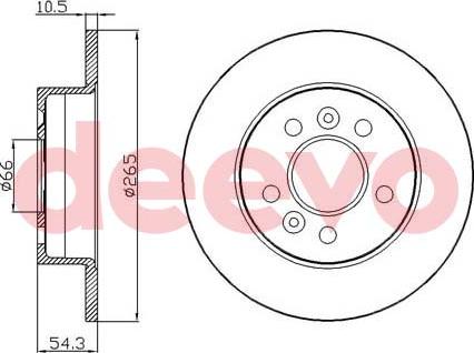 DEEVO BD34980 - Brake Disc autospares.lv