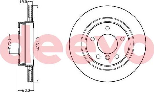 DEEVO BD34620 - Brake Disc autospares.lv