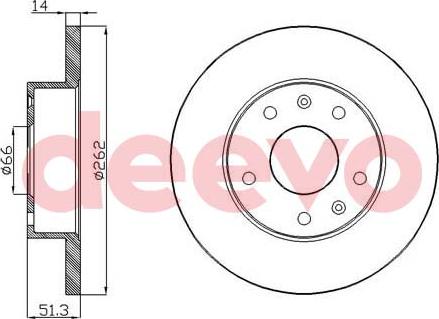 DEEVO BD34140 - Brake Disc autospares.lv