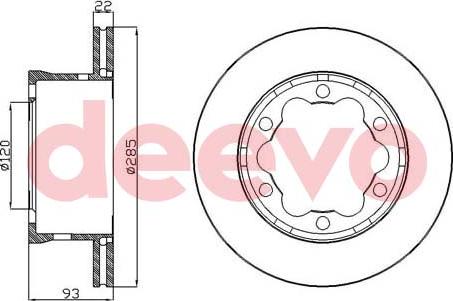 DEEVO BD34880 - Brake Disc autospares.lv