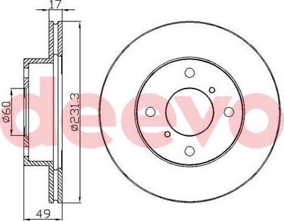 DEEVO BD34360 - Brake Disc autospares.lv