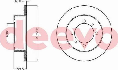 DEEVO BD34260 - Brake Disc autospares.lv