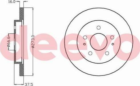 DEEVO BD34220 - Brake Disc autospares.lv