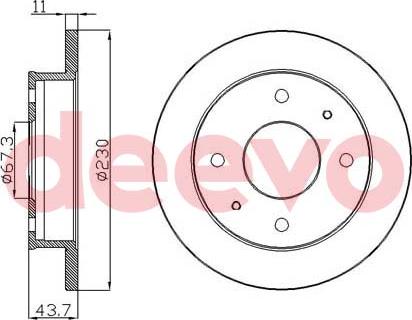 DEEVO BD34760 - Brake Disc autospares.lv