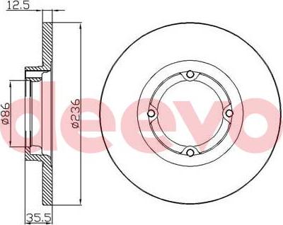 DEEVO BD34700 - Brake Disc autospares.lv