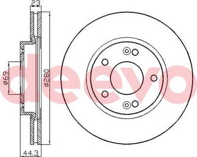 DEEVO BD35820 - Brake Disc autospares.lv