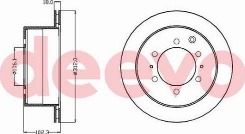 DEEVO BD30960 - Brake Disc autospares.lv