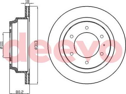 DEEVO BD30020 - Brake Disc autospares.lv