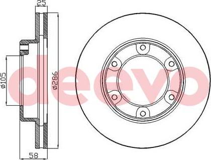 DEEVO BD30160 - Brake Disc autospares.lv