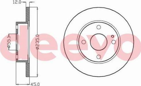 DEEVO BD30100 - Brake Disc autospares.lv