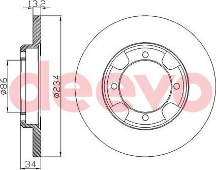 DEEVO BD30860 - Brake Disc autospares.lv