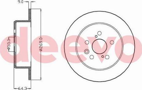 DEEVO BD30320 - Brake Disc autospares.lv