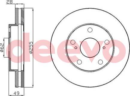 DEEVO BD30200 - Brake Disc autospares.lv