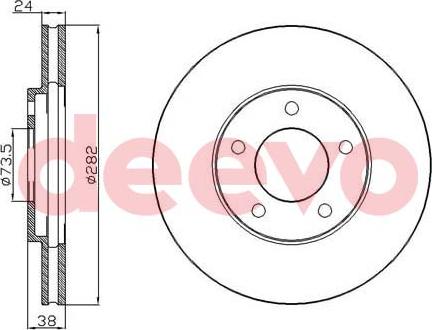 DEEVO BD31580 - Brake Disc autospares.lv