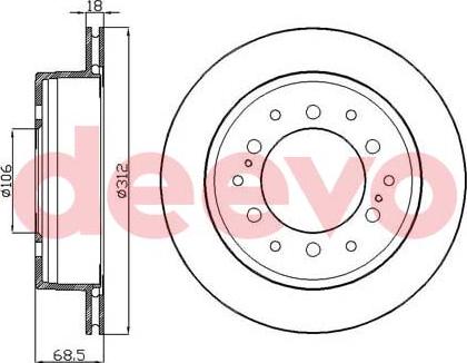 DEEVO BD31520 - Brake Disc autospares.lv