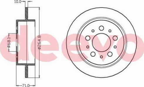 DEEVO BD31660 - Brake Disc autospares.lv