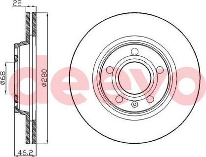 DEEVO BD33580 - Brake Disc autospares.lv