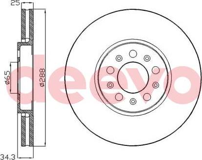 DEEVO BD33100 - Brake Disc autospares.lv