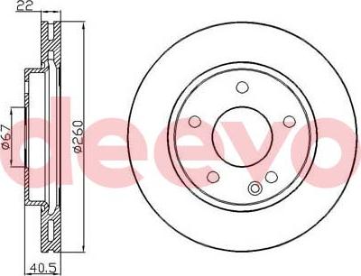 DEEVO BD33740 - Brake Disc autospares.lv