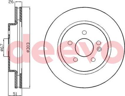 DEEVO BD33760 - Brake Disc autospares.lv