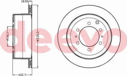 DEEVO BD32580 - Brake Disc autospares.lv